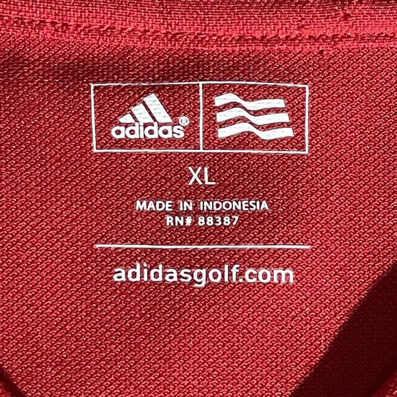 adidas Golf  Polo Shirt Men's Size X-Large Red Short Sleeves Top Casual EUC - Picture 4 of 9